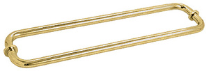 CRL Satin Brass 18" BM Series Back-to-Back Tubular Towel Bars with Metal Washers