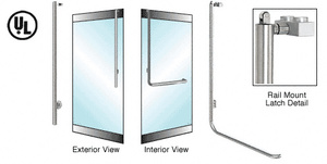 CRL-Blumcraft® Brushed Stainless Left Hand Reverse Rail Mount Keyed Access "JS" Exterior, Top Securing Panic Handle