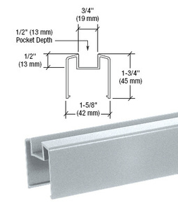 CRL Mill 200, 300, 350, and 400 Series Bottom Rail for Glass 241" Long