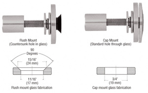 CRL 316 Brushed Stainless Steel Rigid Combination Fastener for 3/8" to 1/2" Tempered Glass