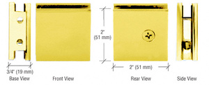 CRL Gold Plated Square Style Notch-in-Glass Fixed Panel U-Clamp