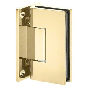 Polished Brass Wall Mount with Full Back Plate Adjustable Maxum Series Hinge