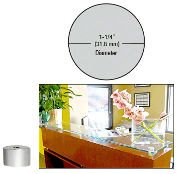 CRL Satin Chrome 1-1/4" Diameter by 3/4" Standoff Base