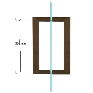 CRL Oil Rubbed Bronze 8" x 8" SQ Series Square Tubing Back-to-Back Pull Handles