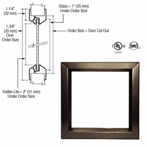 CRL 24" x 24" Door Vision Lite