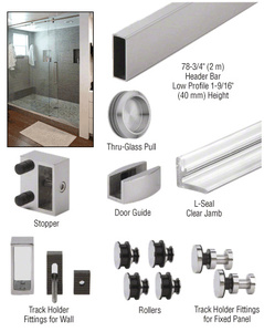 CRL Brushed Stainless Senior Deluxe Serenity Sliding Shower Door System