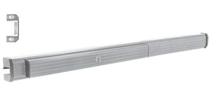 CRL Jackson® 1295 Push Pad Rim Panic Exit Device - Cylinder Dogging, C-Type Strike, 48", Satin Aluminum