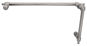 CRL Brushed Nickel Colonial Style Combination 6" Pull Handle With 18" Towel Bar