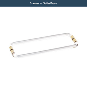 Satin Brass 20" Acrylic Back to Back Towel Bars