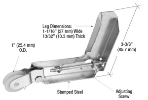 CRL 1" Nylon Sliding Screen Door Corner Roller Assembly for Metal Industry Bulk Pack
