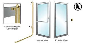 CRL-Blumcraft® Satin Brass Right Hand Reverse Aluminum Door Mount Keyed Access "Z" Exterior, Top Securing Panic Handle