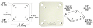CRL Oyster White 6-1/2" x 6-1/2" Square Base Plate