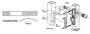 CRL Aluminum Radius Faceplate for DL2130 Series Hook Throw Deadlocks