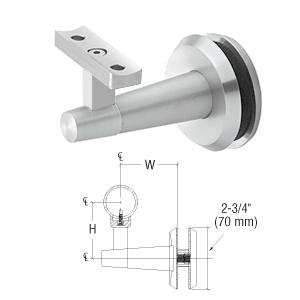 CRL-Blumcraft® Pacific Series Satin Anodized Aluminum Glass Mounted Hand Rail Bracket