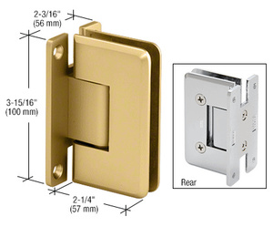 CRL Satin Brass Cologne 037 Series Wall Mount 'H' Back Plate Hinge