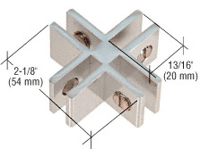 CRL Chrome Anodized Aluminum 4-Way 90 Degree Glass Connector