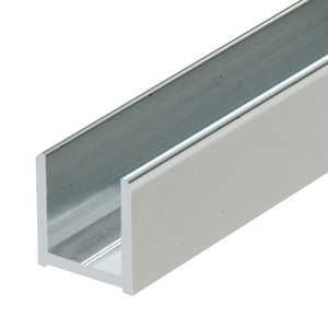 Brite Anodized 95" (2.49 m) High Profile Aluminum Glazing Channel for 1/2" Glass