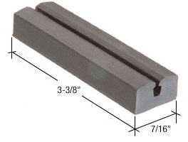 CRL Black 3-3/8" Long Sliding Glass Door Bumper