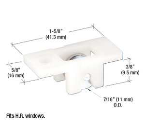 CRL Sliding Window Roller with 7/16" Steel Wheel for H.R. Windows