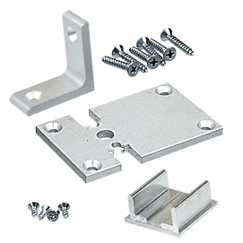 CRL Satin Anodized 2" x 3" Center Design Series Partition Post Base Plate Kit for Posts Over 24"