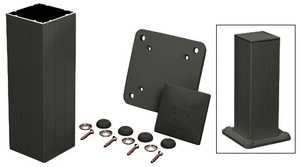 CRL Matte Black Standard 4" x 4" Surface Mount 36" Long Post Kit