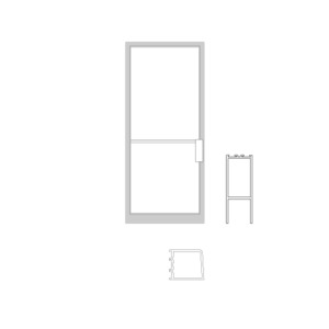 CRL-U.S. Aluminum Single Narrow Stile NOA RHSO 36" x 84" Non Impact Offset Pivoted Door Bronze Black Anodized