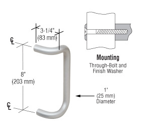 Commercial Door Aluminum Plate-Style Pull Handle, Handlesets