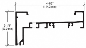 CRL-U.S. Aluminum Header for 1" Inside Glaze 2-1/4" x 4-1/2", Thermally Improved, Custom Paint- 24'-2"