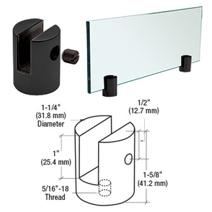 CRL Matte Black Slot Mount Standoff for 3/8" Panels