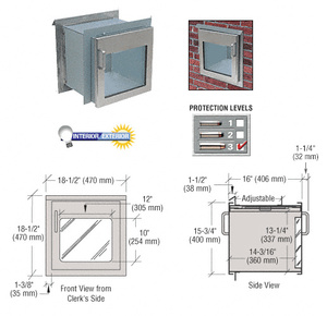 CRL Brushed Stainless Package Receiver with Clear Vision Panel Door Level 3 Protection