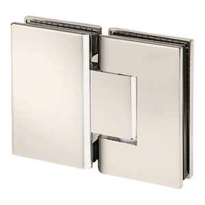 Polished Nickel 180º Glass to Glass Adjustable Designer Series Hinge