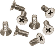 CRL Polished Nickel 6 x 12 mm Cover Plate Flat Head Phillips Screws