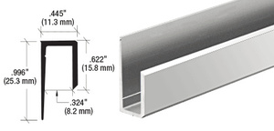 CRL Brite Anodized Canadian Style 1/4" Deep Nose "J" Channel