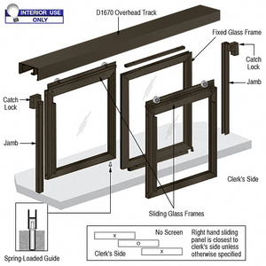 CRL Horizontal Sliding Arlene Model Pass-Thru Assembly with D1670 Header / No Screen