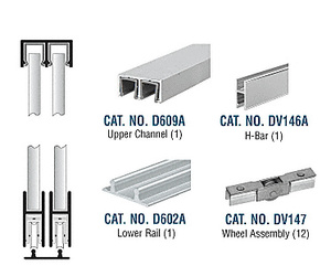 CRL Satin Anodized Continental Style Security Rolling Track Assembly