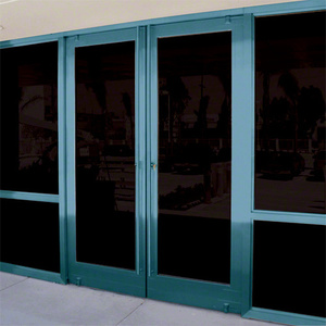 CRL Automatic Balancer™ Painted Aluminum Medium Stile Door for 1" Glazing; 3-11/32" Top Rail; 9-1/2" Bottom Rail; Concealed Hinge Tube Double Doors; With Lock