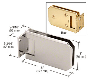 CRL Polished Nickel Elite 074 Series Wall Mount Short Back Plate Hinge