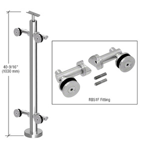 CRL Polished Stainless P7 Series Railing 180º Center Post Kit With RB51F Fittings