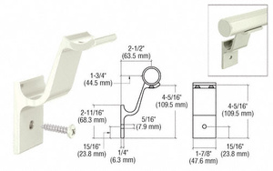 CRL Oyster White Quick Connect Aluminum Hand Rail Bracket for 1-1/2" Diameter Tubing