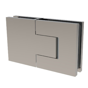 CRL Brushed Nickel Bellagio Glass-to-Glass 180 Degree Hinge