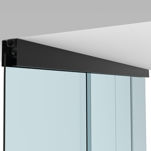 CRL50 Matte Black Series Bi-Parting with Two Fixed Panels Synchronized Ceiling Mount Kit