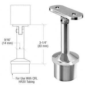 CRL Polished Stainless Post Mounted Adjustable Flat Saddle Hand Rail Supports