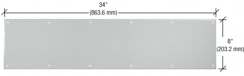 CRL 8" x 34" Satin Aluminum Kick Plate for 36" Door