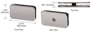 CRL Brushed Nickel 180 Degree Traditional Style Glass Clamp