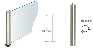 CRL Polished Stainless 18" Round PP09 Elegant Series Counter/Partition 135 Degree Post