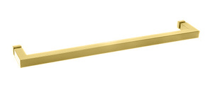 CRL Satin Brass "SQ" Series 24" Square Tubing Mitered Corner Single-Sided Towel Bar