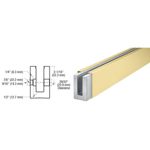 CRL B5S Series Satin Brass Custom Square Base Shoe Fascia Mount Drilled for 1/2" Glass