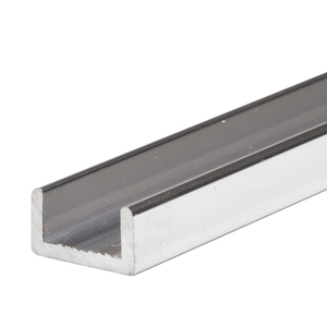 CRL Brite Anodized Frameless Shower Door Aluminum Regular U-Channel for 1/2" Thick Glass