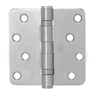 CRL Dull Chrome 4" x 4" Residential Bearing Hinge 1/4" Radius