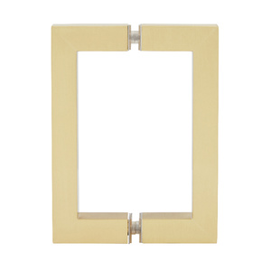 CRL Satin Brass 6" x 6" SQ Series Square Tubing Back-to-Back Pull Handle